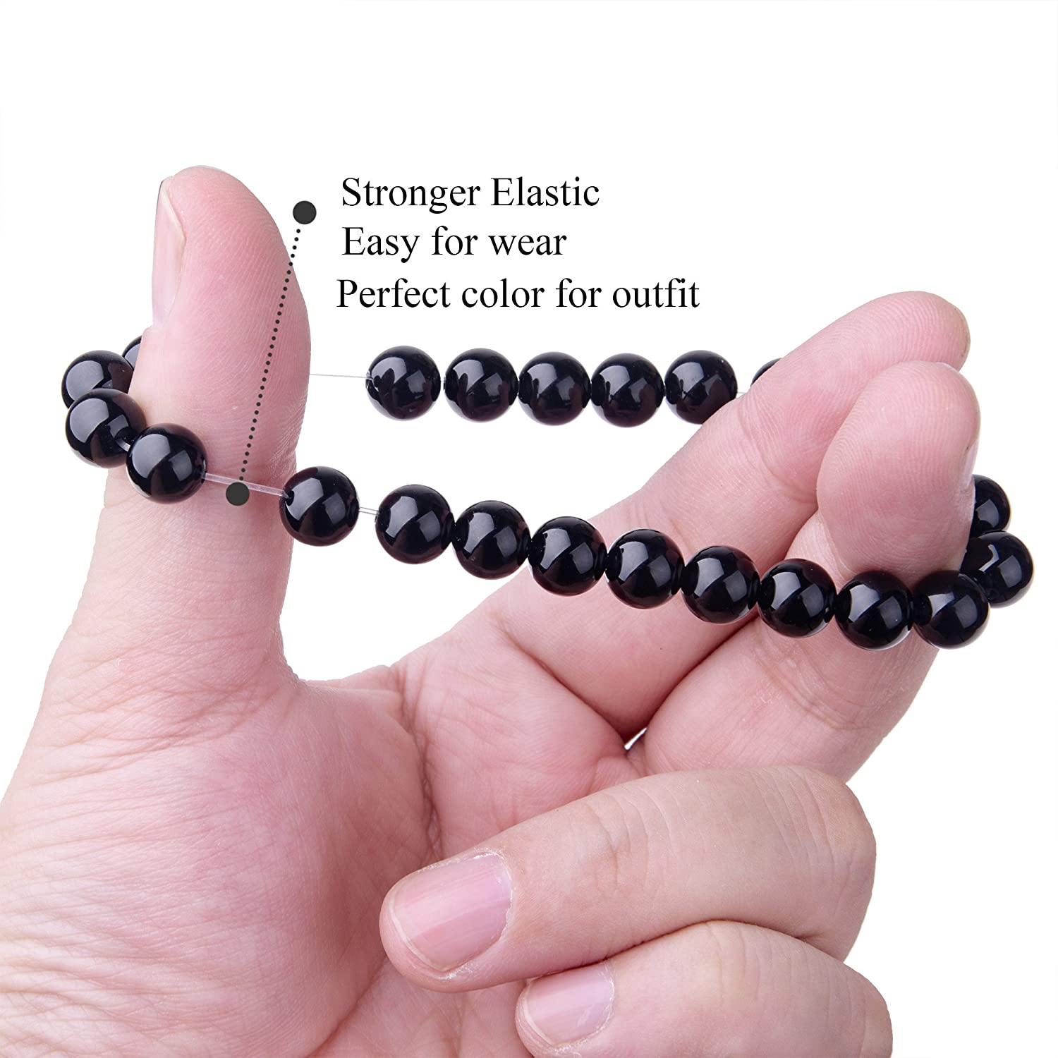 WRCXSTONE Natural 8mm Gorgeous Semi-Precious Gemstones Healing Crystal Stretch Beaded Bracelet Unisex - Image 4